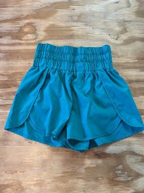High-Rise Teal Women's Athletic Shorts
